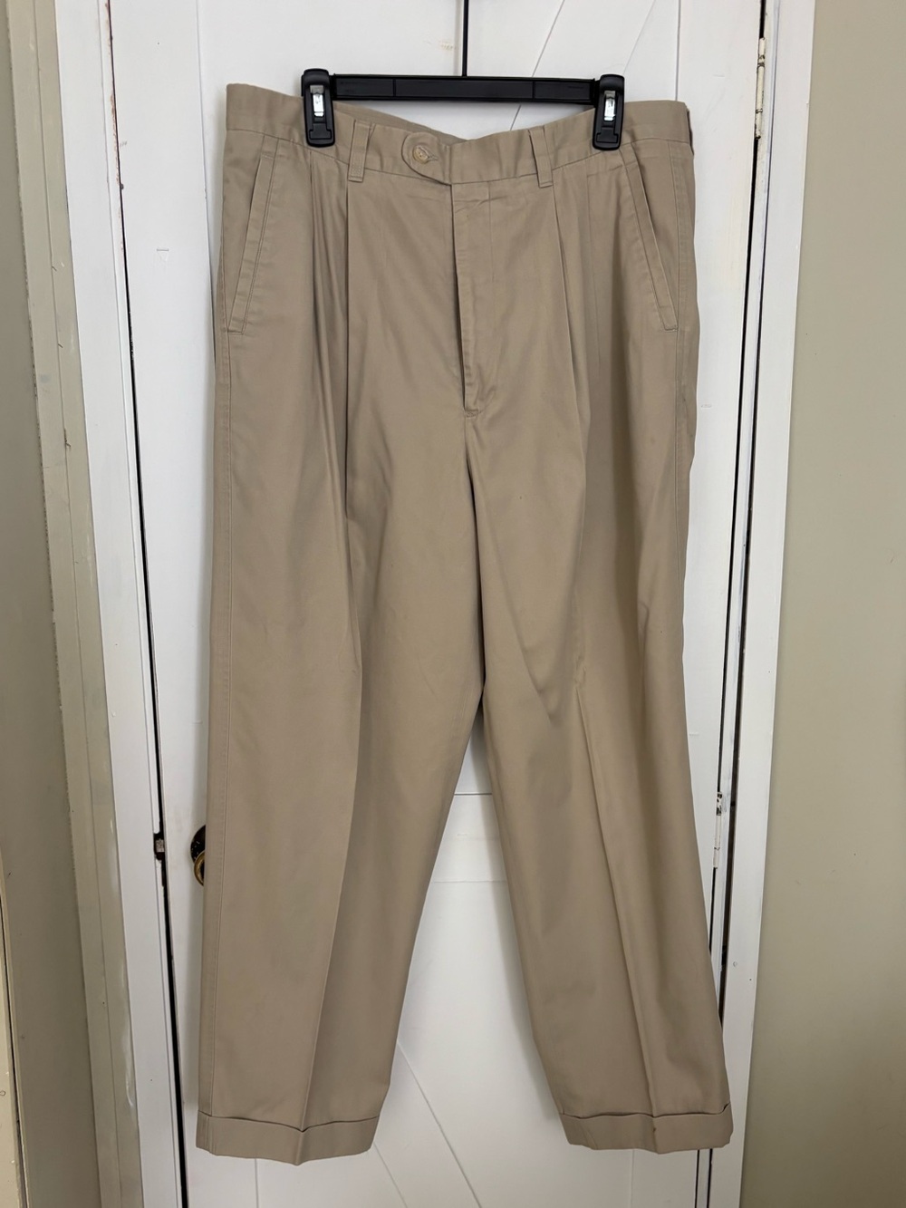 Bobby Jones Players Men’s 36x29 Khaki Pleated Golf Pants Cuffed